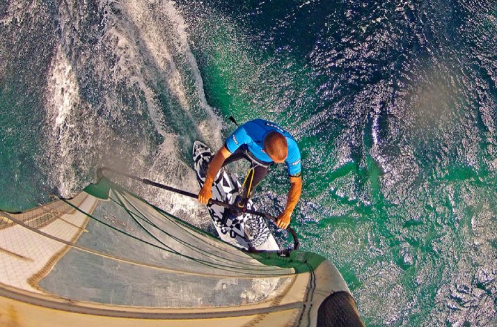 A person windsurfing at Medulin, Croatia