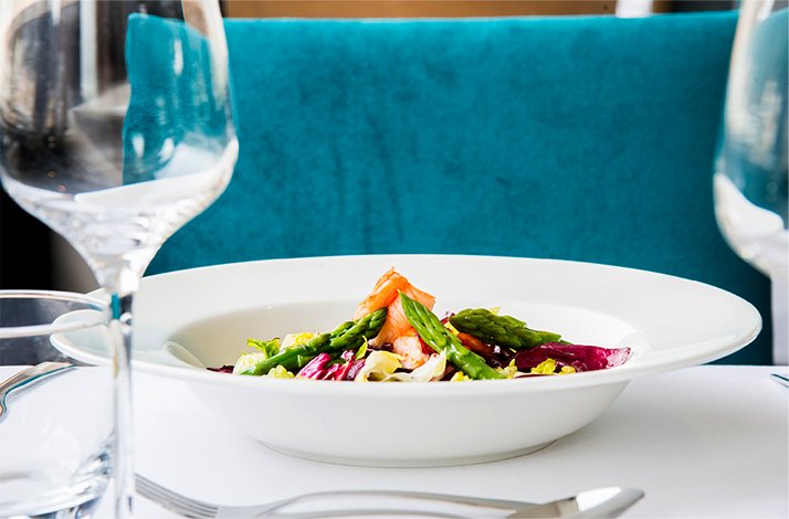 Soak up Lyon's picturesque landscapes on a dining cruise with Les Bateaux Lyonnais: In Lyon, France One of the dishes served at Les Bateaux Lyonnais cruise boat.
