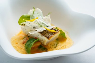 An appetizing dish from the multi-course tasting menu at LUMA.