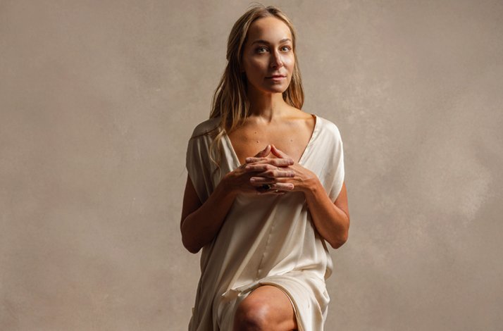  The Class founder Taryn Toomey wearing a white shirt.