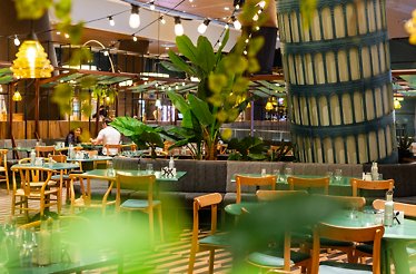 Interior of Buongiorno Italian restaurant in Bucharest.