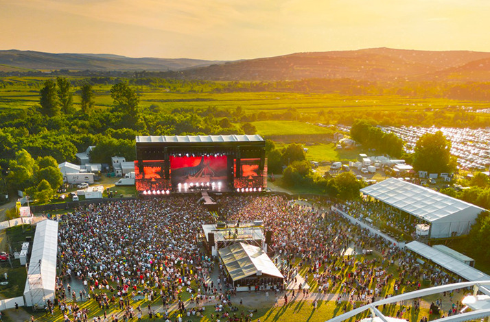 The aerial view on Electric Castle festival in  Bánffy Castle, Cluj