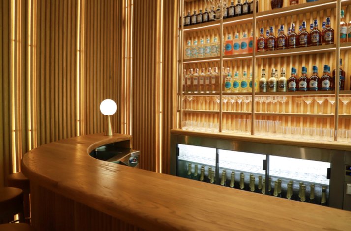 Bar counter at Club Matador.