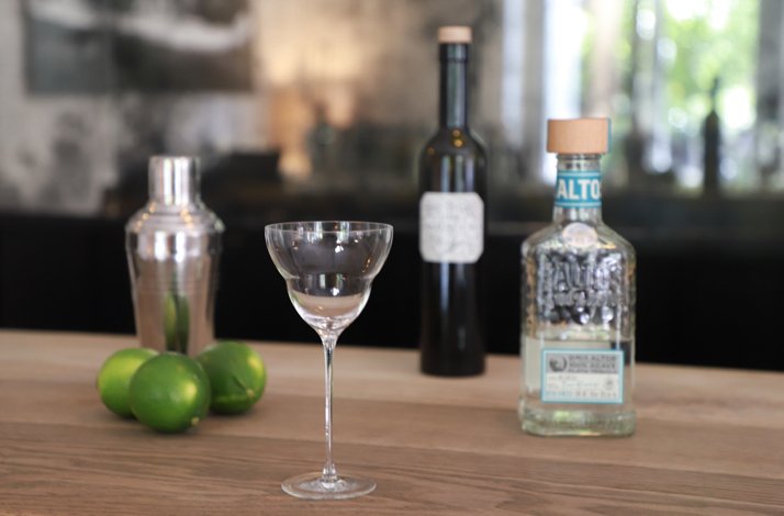 Glasses with bottles of drinks and limes at Club Matador.