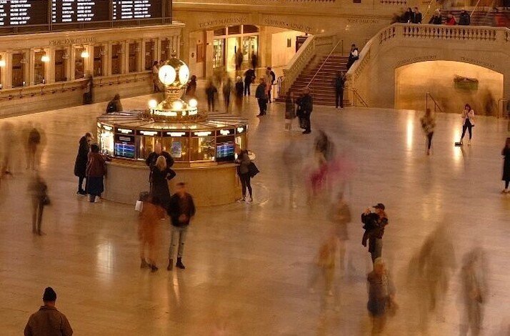 People walking in Grand Central Terminal, New York City.