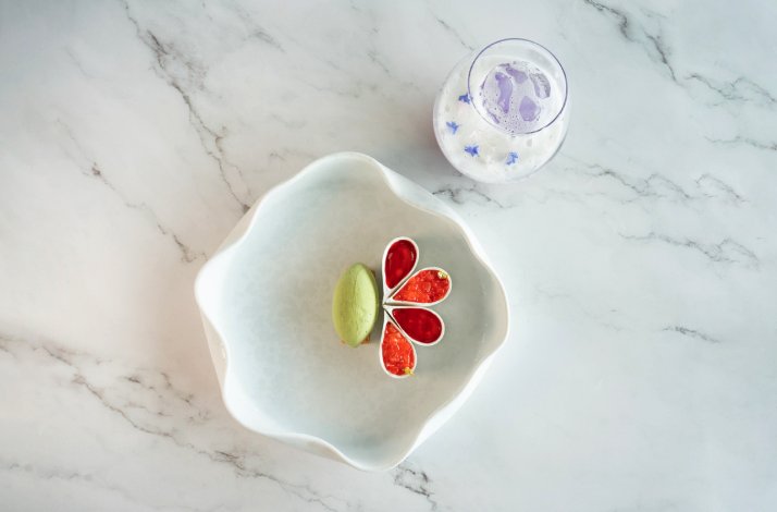 Gourmet grande cuisine dish in a small bowl