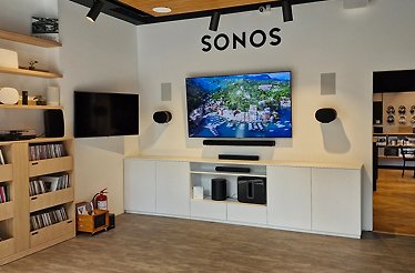 Audio Monkey showroom with one of their home-cinemas on display.