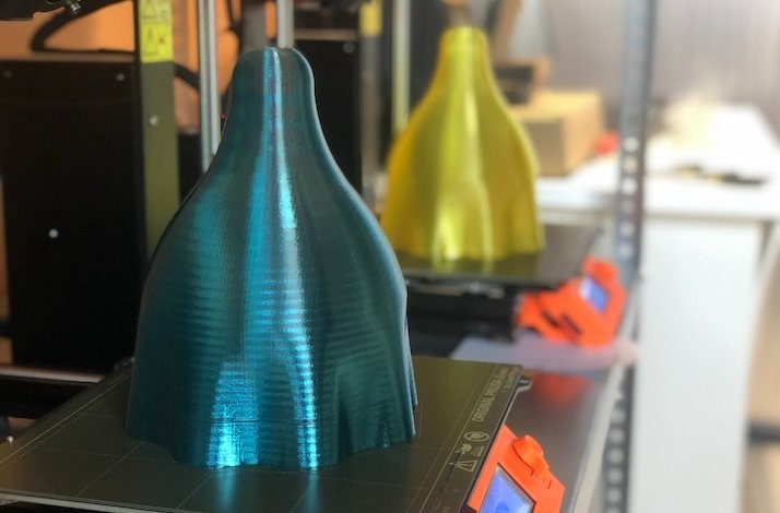  3D-printed vases in the Czech Technical University.