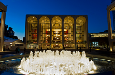 Panoramic view outside of Met Opera