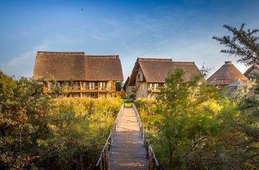Five cottages in the middle of a forest at Green Village Resort.