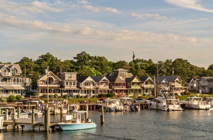 Colorful gingerbread-style cottages in Oak Bluffs, Martha's Vineyard.