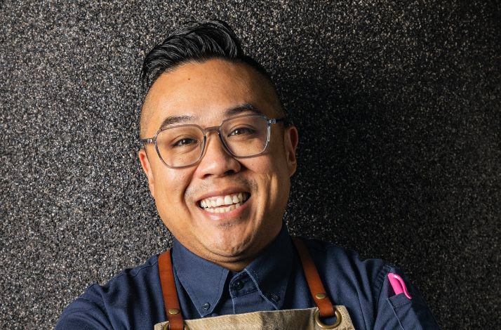 The close shot of the award-winning Chef Kelvin Cheung from renowned restaurant Jun's