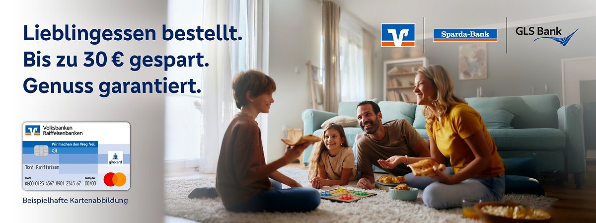 Lieblingsessen bestellt. Bis zu 30 € gespart. Genuss garantiert.