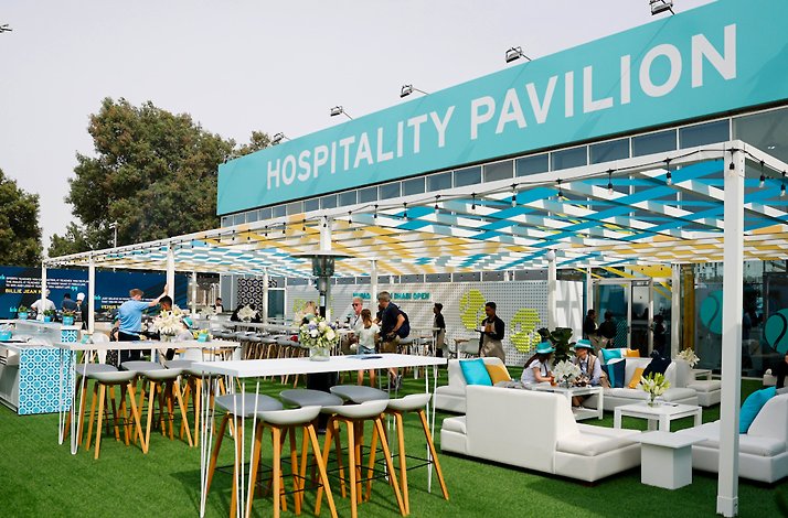 The hospitality pavilion on Mubadala Abu Dhabi Open