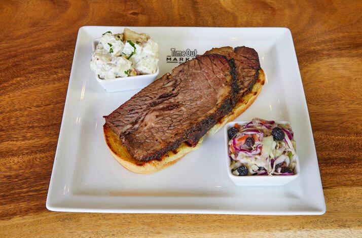 A  smoked brisket dish served in Time Out market Dubai