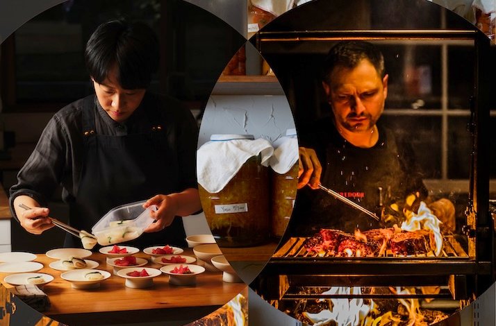 Chefs Jung Eun Chae and Lennox Hastie at Australian restaurant Firedoor.