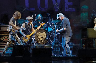 Promotional poster for Neil Young and the chrome hearts love earth tour