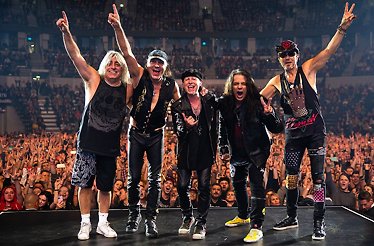 The promotional banner of the Scorpions.