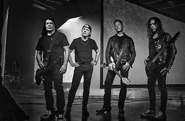Promotional black and white poster for Metallica.