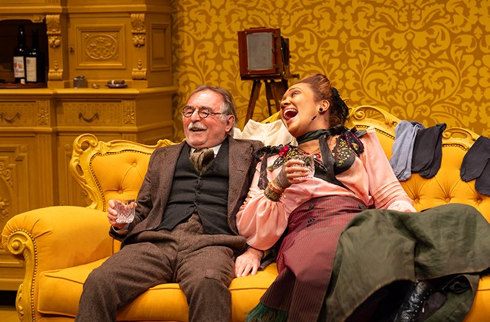 The actors performing J.B. Priestley's When We Are Married at Donmar Warehouse on stage