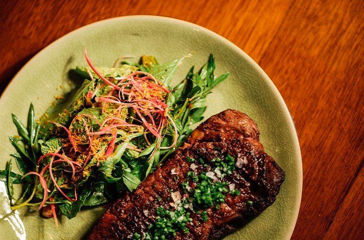 Corn-fed Angus Striploin served at Communal Table by Gen.