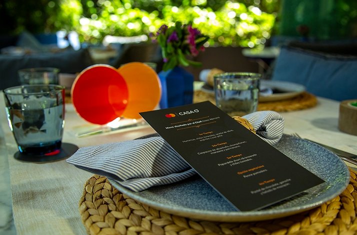 The menu is laying on a table at Mexico City's Casa Ó restaurant