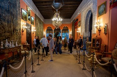 The magnificent interior of historical Palacio de Las Dueñas