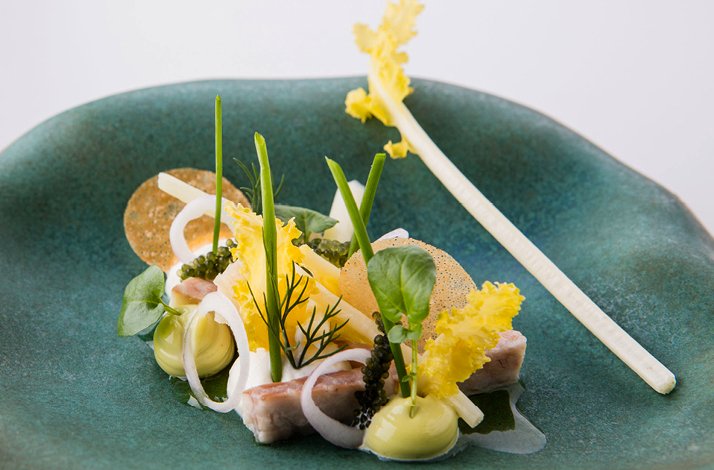 A dish from exclusive 6-course dinner menu.