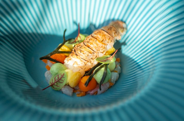 One of the dishes from the 5-course JRE menu served at 't Vlasbloemeken.