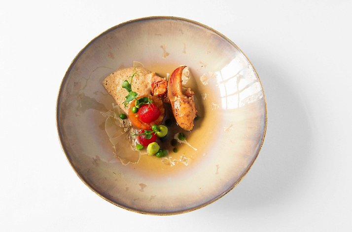 Fine dining dish at Restaurant De Molenaar.