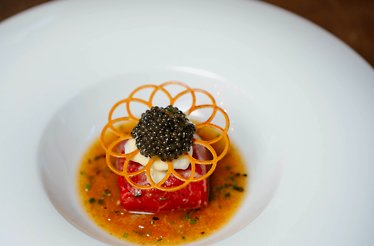 Dish of Toro Tartare with Caviar from Restaurant Marrees.