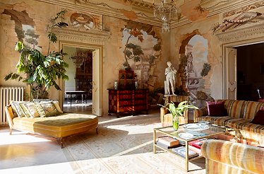 Regal room at Palermo's historic Villa Tasca.