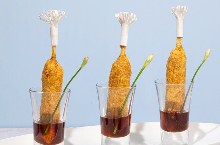 A modern indian cuisine dish served in 3 glasses at at the award-winning restaurant Varq.