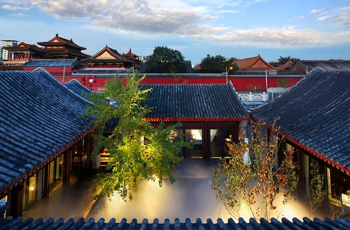 Two Michelin Star King's Joy restaurant Beijing, China, view from the roof.