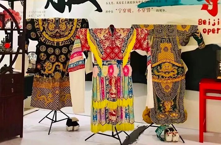 Beijing opera costumes for performance representing Qing dynasty era.