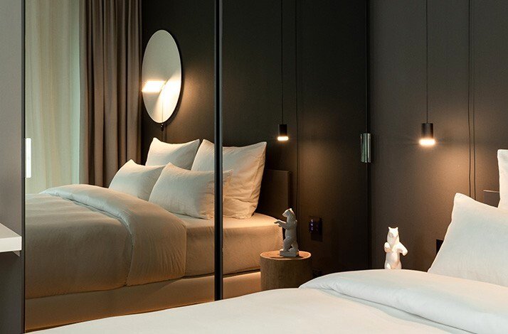 Modern interior of a room in the KPM Hotel & Residences.