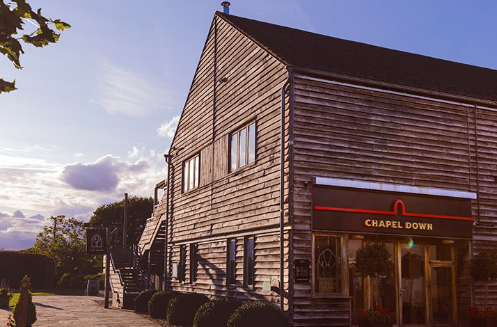 Chapel Down winery building.