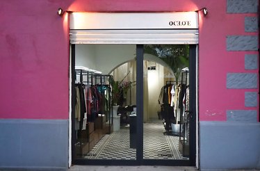The entrance of the Ocelote fashion house.