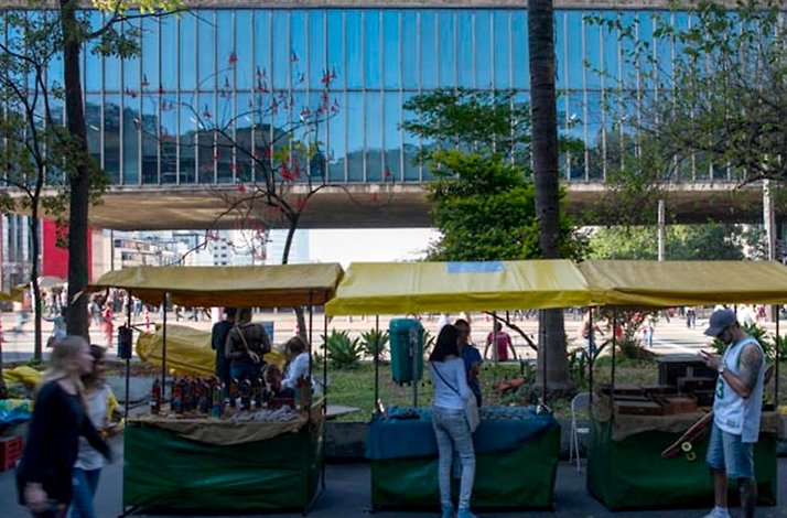 A view of the local market at Sao Paulo, Brazil.