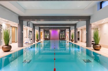 The Romanesque style 25 metre length pool at Rena Spas