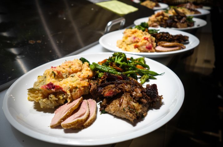 A freshly prepated meat dish served at at Prudencia restaurant in Bogota