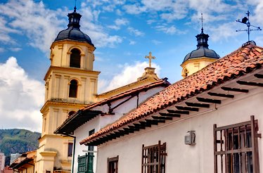 The view on La Candelaria Church in Bogota