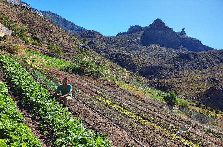 Chef Borja Marrero in his sustainable farm.
