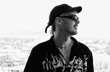 Promotional black and white banner for music artist Luude