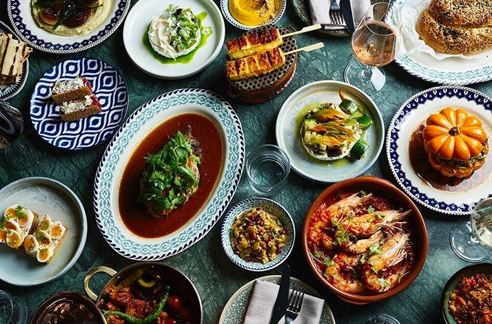 The chef's table for a sumptuous dinner based on a Turkish wedding feast at Maydanoz