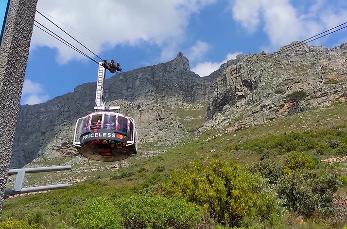 Mountain cable in Cape Town.