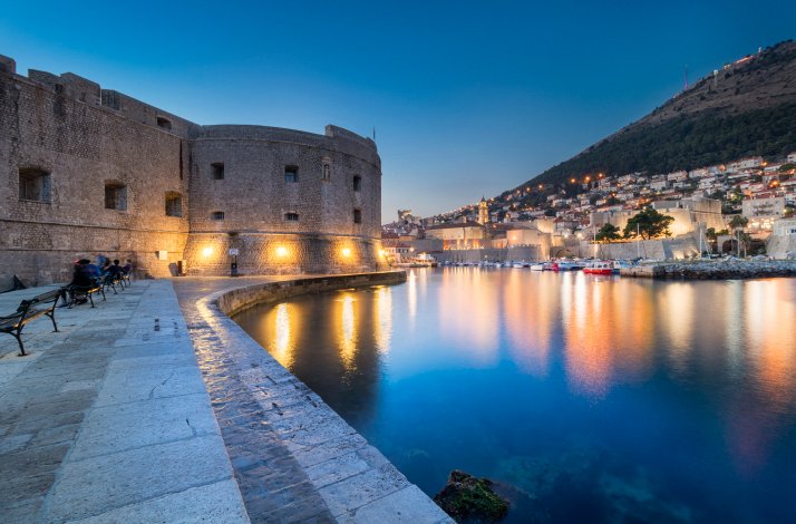 St John Fortress in Dubrovnik at night