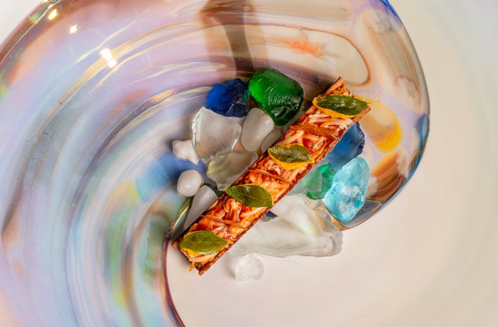 An extraordinary dessert prepared at the Indian restaurant Trèsind Studio.