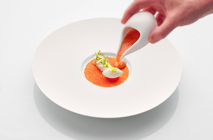 King Crab served at 2 michellin star restaurant Jaan in Singapore