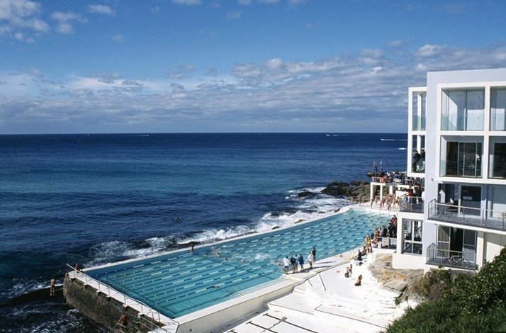 The Bondi Icebergs Swimming CLUB beside the ocean at Sydney.